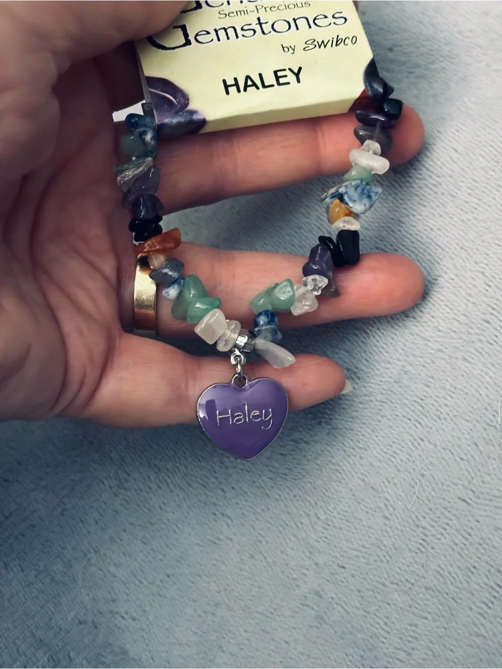 Genuine semi-precious gemstones personalized “Haley”